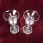 2er Set Kerzenhalter Kerzenständer Glas H 15,5 cm