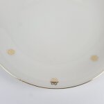 Kuchenteller Dessertteller Goldrand Golddekor ohne Stempel 19,4 cm Blumen Elfenbein gebraucht - gut