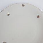 Kuchenteller Dessertteller Goldrand Golddekor ohne Stempel 19,4 cm Blumen Elfenbein gebraucht - gut