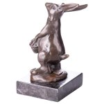 Skulptur Figur Bronzeskulptur Bronzefigur Osterhase mit...