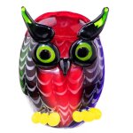 Skulptur Figur Glas Eule Uhu Murano-Stil #85124