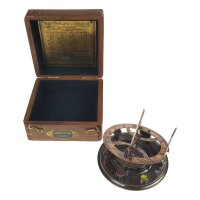 Kompass in Holzbox Messing #85232