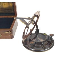 Kompass in Holzbox Messing #85232