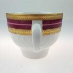 Kaffeetasse Goldrand 0,2 L Mitterteich Unbestimmten Formen Rot Relief Bavaria gebraucht - gut