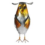 Skulptur Figur Tierfigur Vogelfigur Dekofigur groß Eule Uhu Bunt
