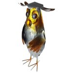 Skulptur Figur Tierfigur Vogelfigur Dekofigur groß Eule Uhu Bunt