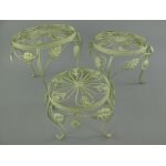 Tisch Eisen Rust. weiß Set/3 H.23/28/32-D.22-36cm