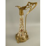 Porzellan/Messing Jugendstil Flache H.35x16cm