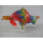 Skulptur Glas Bulle Stier farbig