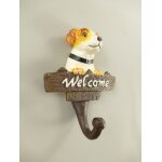 Garderobenhaken Hund Welcome Eisen Farbig H.14cm