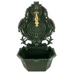 Wandbrunnen Alu Guß grün H.60cm