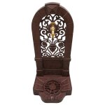 Stehbrunnen Alu Guß rustik braun H.75cm