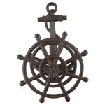 Schlauchhalter Gusseisen rustikal braun H.50cm