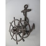 Schlauchhalter Gusseisen rustikal braun H.50cm