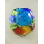 Glas Vase farbe H.34x10cm
