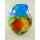 Glas Vase farbe H.34x10cm