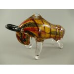Skulptur Glas Bulle Stier farbig