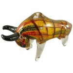 Skulptur Glas Bulle Stier farbig