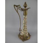 Porzellan/Messing Jugendstil Flasche H.35x16cm #86068