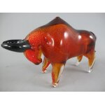 Skulptur Glas Bulle Stier farbig