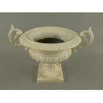 Urn Antik weiß Eisen H.27x37cm