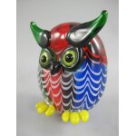 Skulptur Glas Eule Uhu farbig