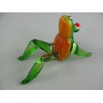Skulptur Glas Frosch farbig
