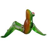 Skulptur Glas Frosch farbig