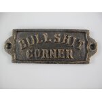 Schild BULLSHIT rustikal Eisen L.14x5cm