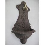 Wandbrunnen Alu Guß rustikal braun H.65cm