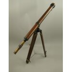 Fernrohr Messing Holz Stativ H.105cm