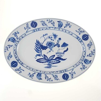 Servierplatte Speiseplatte 31,3x22,4 cm MF Design Zwiebelmuster gebraucht - sehr gut