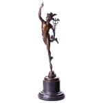 Skulptur Figur Bronzeskulptur Bronzefigur Merkur nach...
