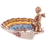 Seifenhalter Seifenschale Porzellan/Messing Engel #88143