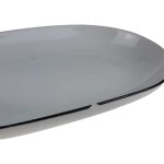 Servierplatte Beilagenschale 15,5x10 cm Karolina Schwarzer Rand gebraucht - akzeptabel