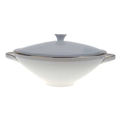 Ragoutterrine Suppenschüssel Terrine Servierschüssel Goldrand 1 L Hutschenreuther Gloria Weiß gebraucht - gut