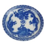 Untertasse 13,1 cm Japan China blauer Drache Blau...