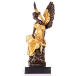 Skulptur Figur Statue Bronzeskulptur Bronzefigur Bronze Goldene Engel Gold