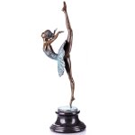 Skulptur Figur Statue Bronzeskulptur Bronzefigur Bronze Ballerina farbig