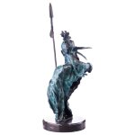 Skulptur Figur Statue grün patiniert Indianer mit...