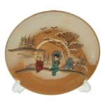Untertasse 13 cm Japan China Asiatisches Porzellan Geisha...