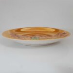 7er Set Untertasse 13,1 cm Japan China Geisha Grün Perlmutt gebraucht - akzeptabel