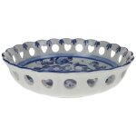 Schale Durchbruchschale 18,5 cm Vogelmotiv Rund Delfts Blauw