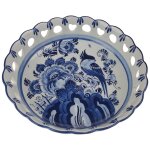 Schale Durchbruchschale 18,5 cm Vogelmotiv Rund Delfts Blauw