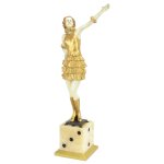 Bronzeskulptur Bronzefigur Dame auf...