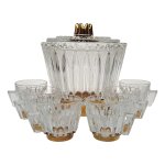 Bowle mit 6 Bechern Goldrand 7tlg 3,5 L Krone Gold...