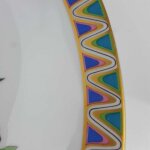 Servierteller Golddekor Bavaria 3,5 cm Schirnding Bunte Blumen gebraucht - sehr gut