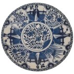Untertasse ohne Stempel 13 cm Japan China Geisha Blau...