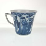 Mokkatasse Espressotasse ohne Stempel Japan China Geisha Blau Weiß gebraucht - gut