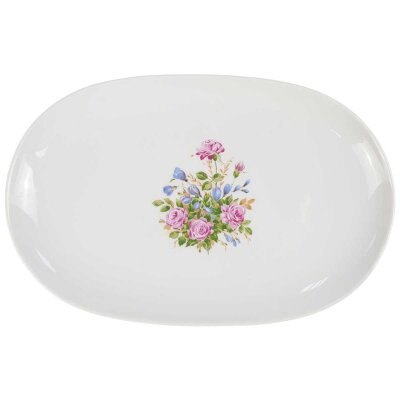 Servierplatte 32x20,8 cm Melitta Unbestimmten Formen Blumendekor Bunt Blumen gebraucht - sehr gut